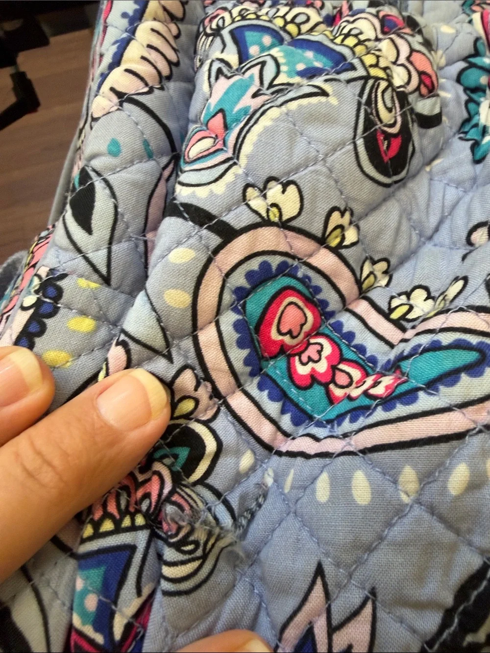 Vera Bradley Quilted Paisley Backpack in Light Gray Multi